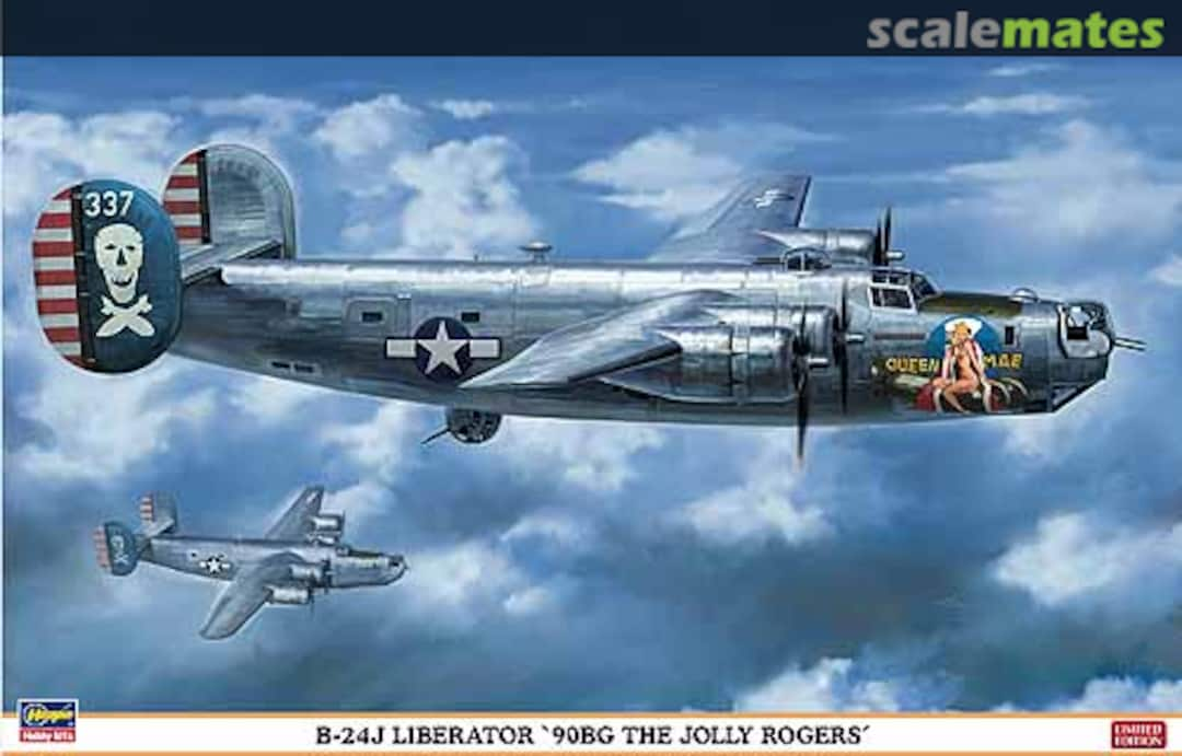 Boxart B-24J Liberator '90BG The Jolly Rogers' 01910 Hasegawa