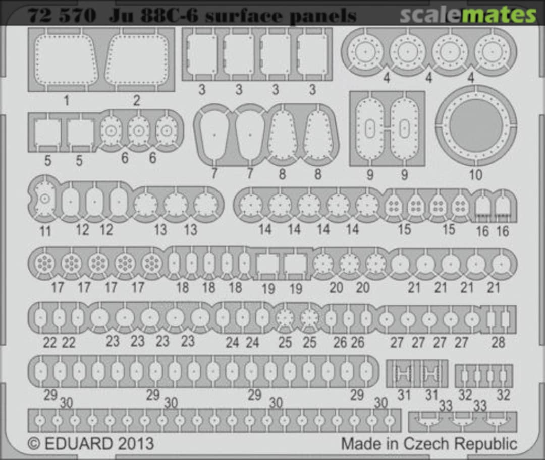 Boxart Ju 88 C-6 surface panels S. A. 72570 Eduard