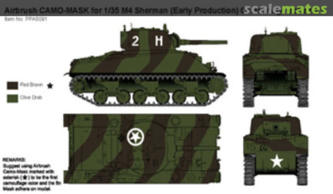 Boxart CAMO-MASK 1/35 M4 Sherman early Camouflage Scheme #2 PPA5091 J's Work