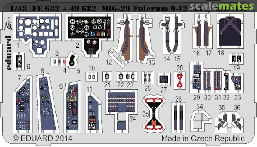 Boxart MiG-29 Fulcrum 9-12 early interior S. A. 49682 Eduard