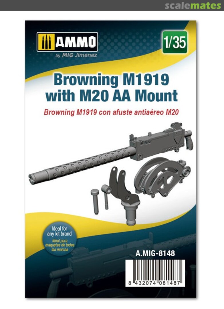 Boxart Browning M1919 with M20 AA Mount A.MIG-8148 Ammo by Mig Jimenez