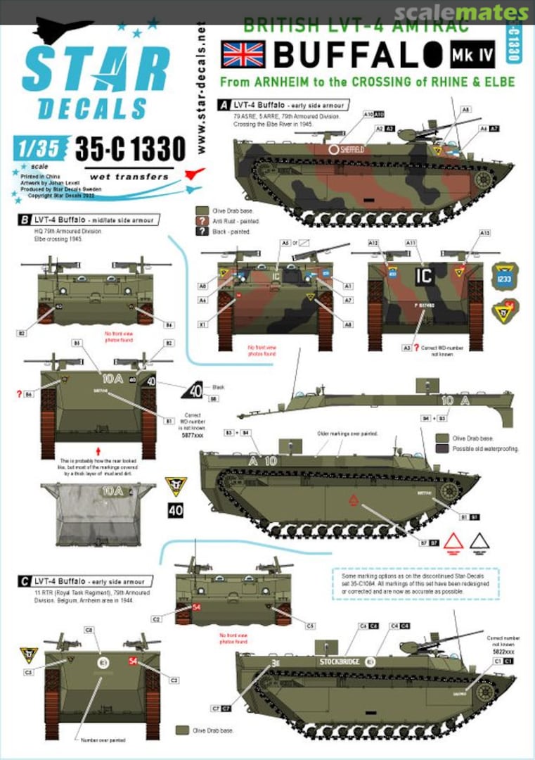 Boxart British LVT-4 Buffalo Mk IV 35-C1330 Star Decals