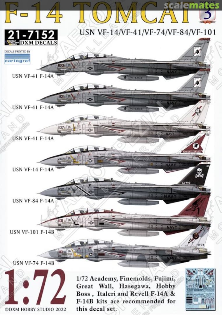 Boxart F-14 Tomcat 21-7152 DXM Decals