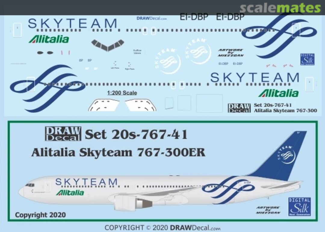 Boxart Alitalia Skyteam 767-300ER 20-767-41 Draw Decal