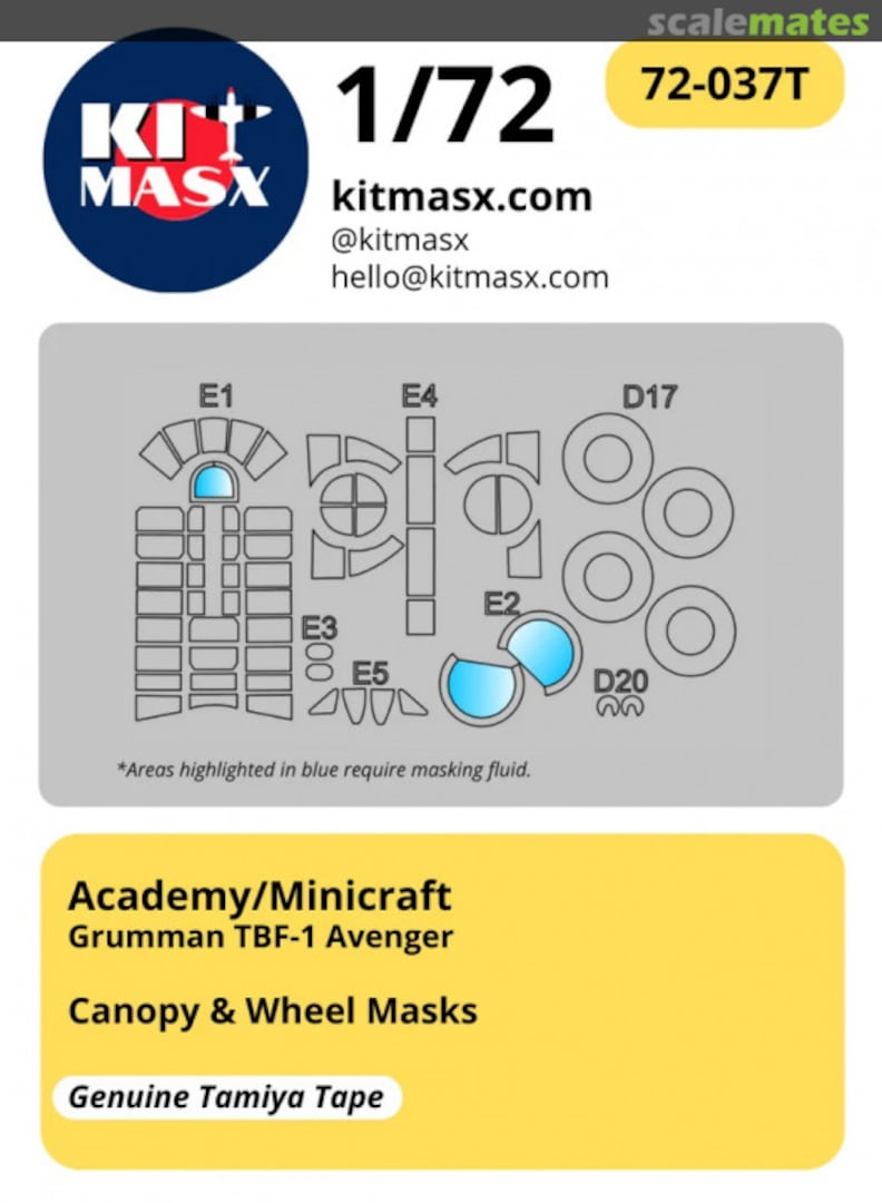 Boxart Grumman TBF-1 Avenger 72-037T Kit Masx