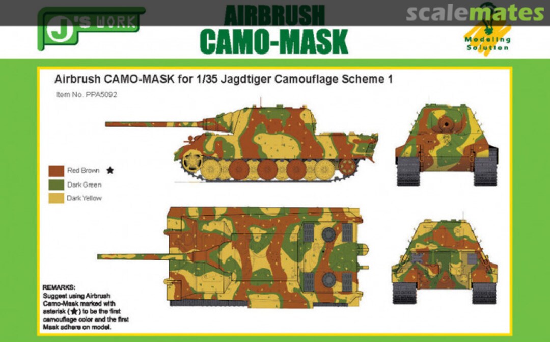 Boxart CAMO-MASK 1/35 Jagdtiger Camouflage Scheme #1 PPA5092 J's Work