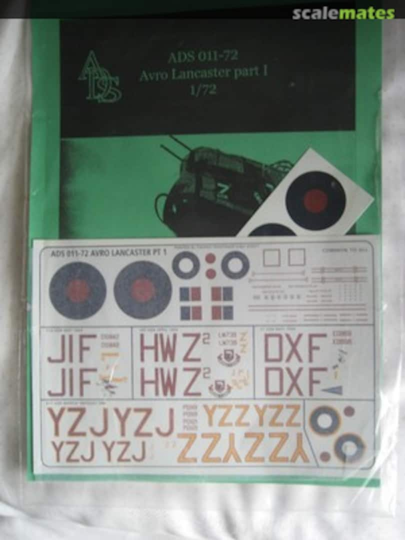 Boxart Avro Lancaster #1 ADS 011-72 ADS Decals