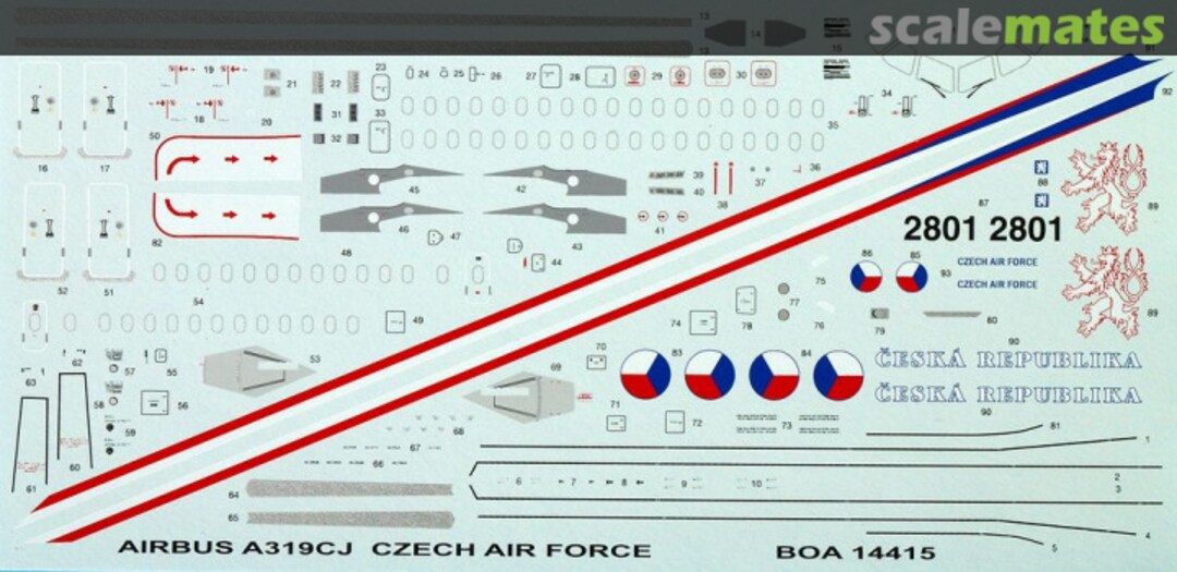 Boxart AIRBUS A319CJ CZECH AIR FORCE BOA14415 BOA Decals