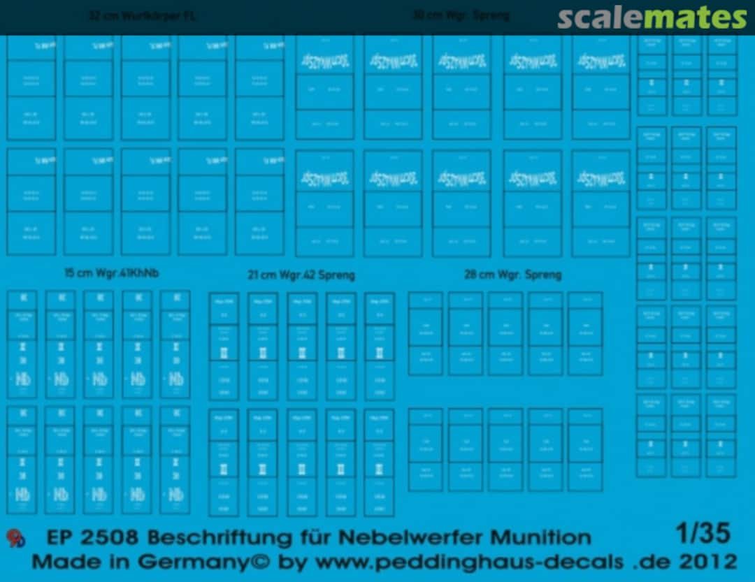 Boxart Markings for Nebelwerfer ammo EP 2508 Peddinghaus-Decals
