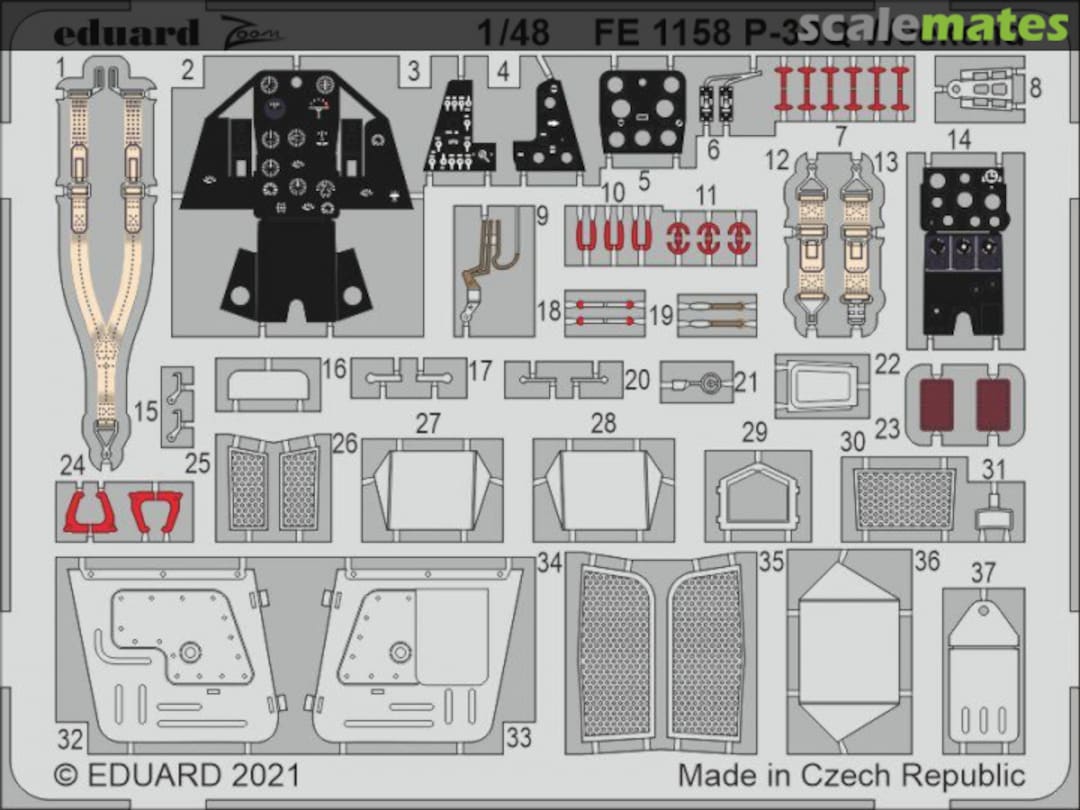 Boxart P-39Q Weekend detail set FE1158 Eduard