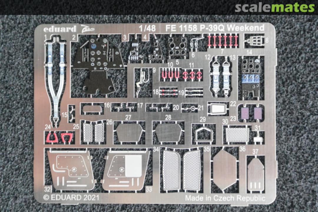 Contents P-39Q Weekend detail set FE1158 Eduard