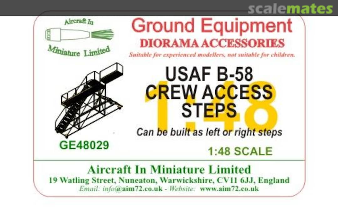 Boxart USAF B-58 Crew Access Steps GE48029 Aircraft In Miniature Ltd
