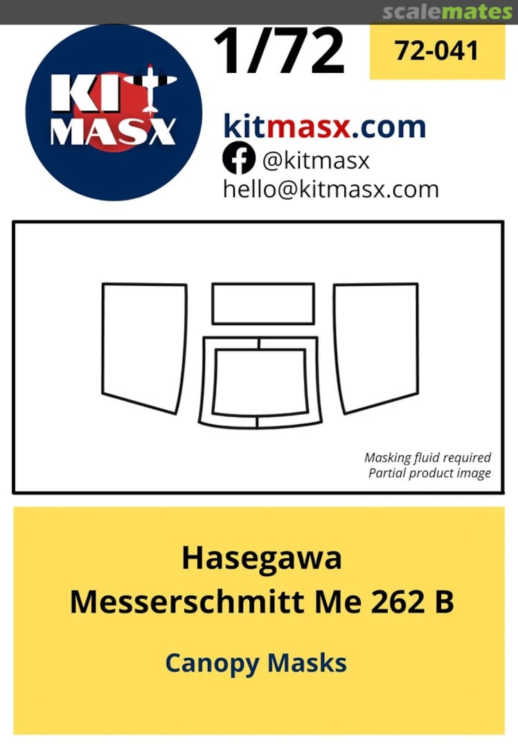 Boxart Messerschmitt Me 262 B 72-041T Kit Masx