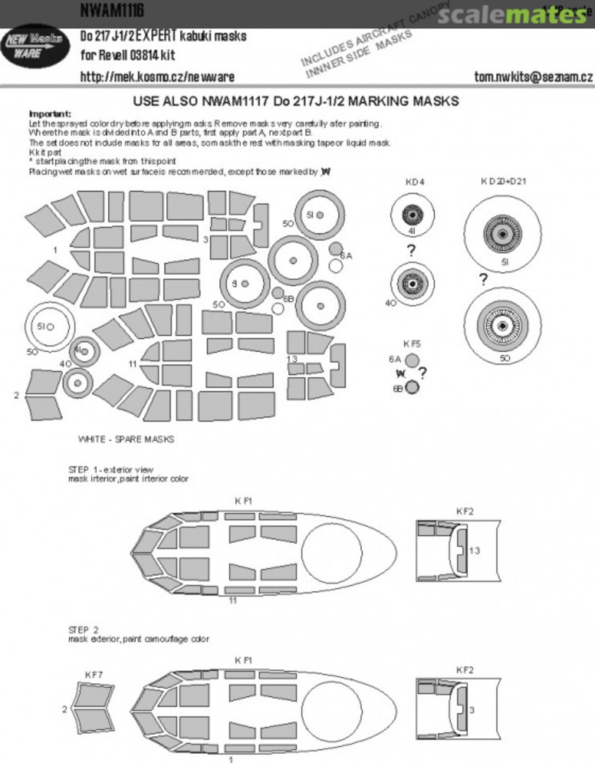 Boxart Dornier Do.217J-1/2 EXPERT masks NWAM1116 New Ware