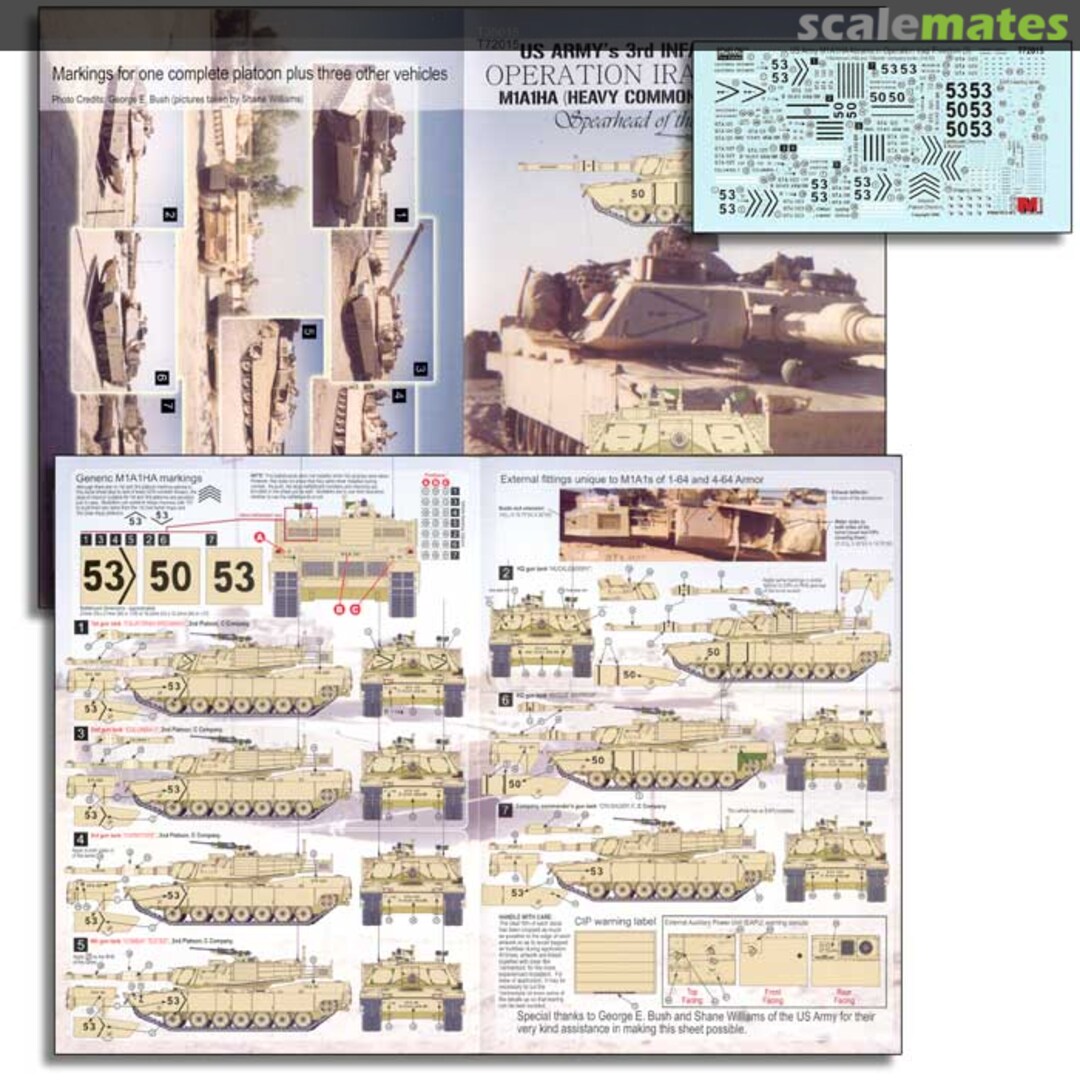 Boxart US Army (1-64 Armor, HQ & C Co) M1A1HAs in OIF T72015 Echelon Fine Details