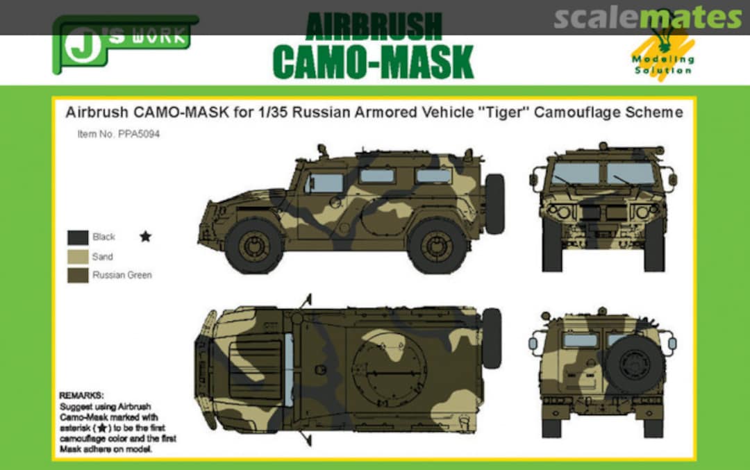 Boxart CAMO-MASK Russian AV 'Tiger' Camouflage Scheme PPA5094 J's Work