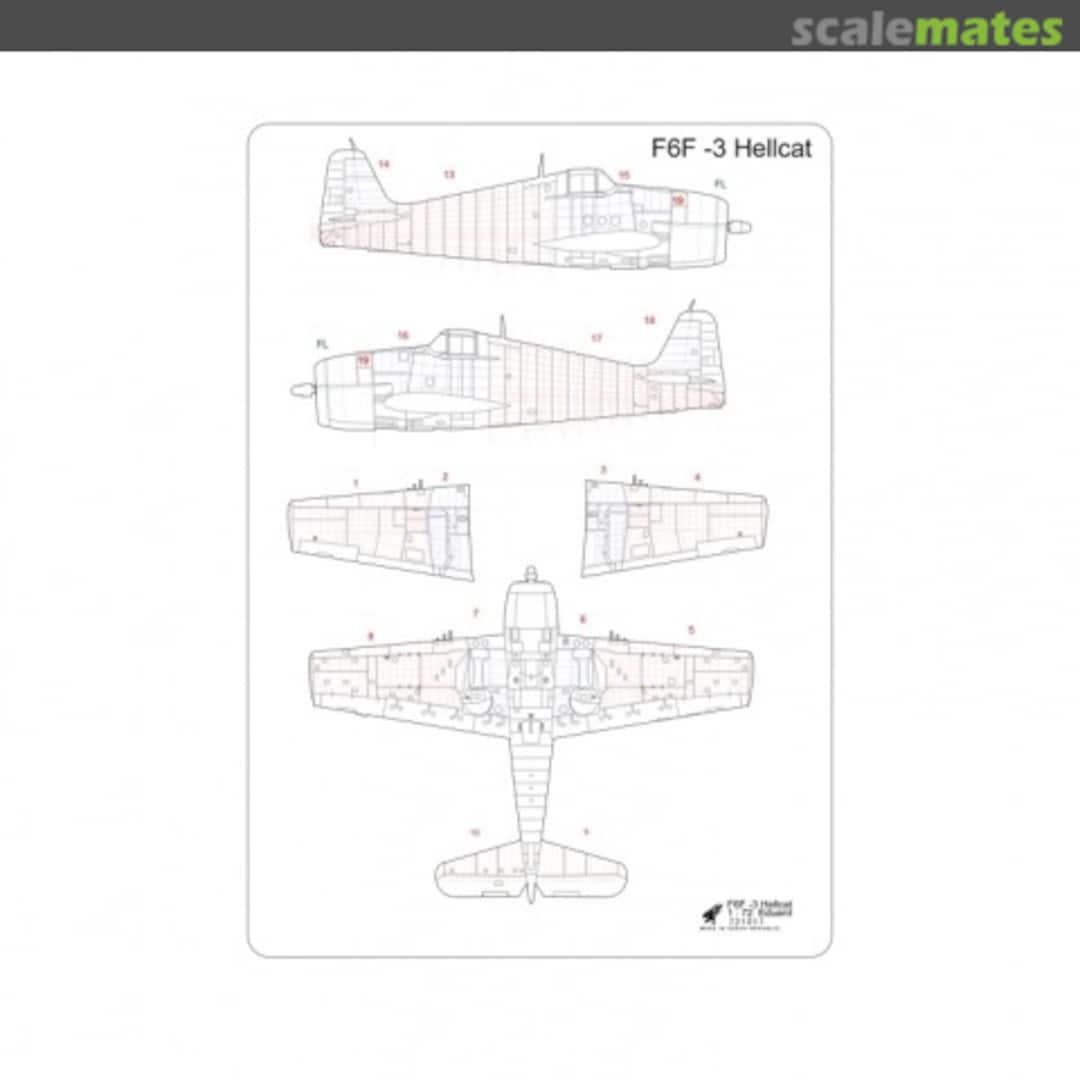 Boxart Grumman F6F Hellcat Riveting Set 721011 HGW Models