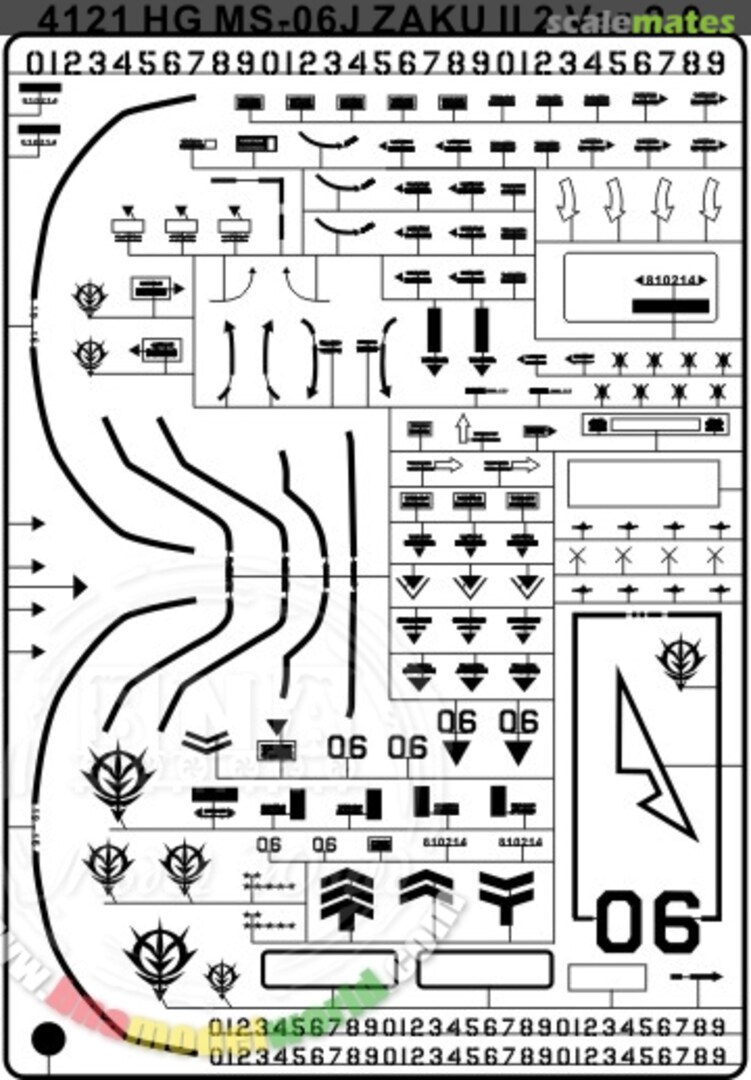 Boxart Metal Stickers for HG MS-06J Zaku II Ver.2.0 Gundam 4121 Easy Decal