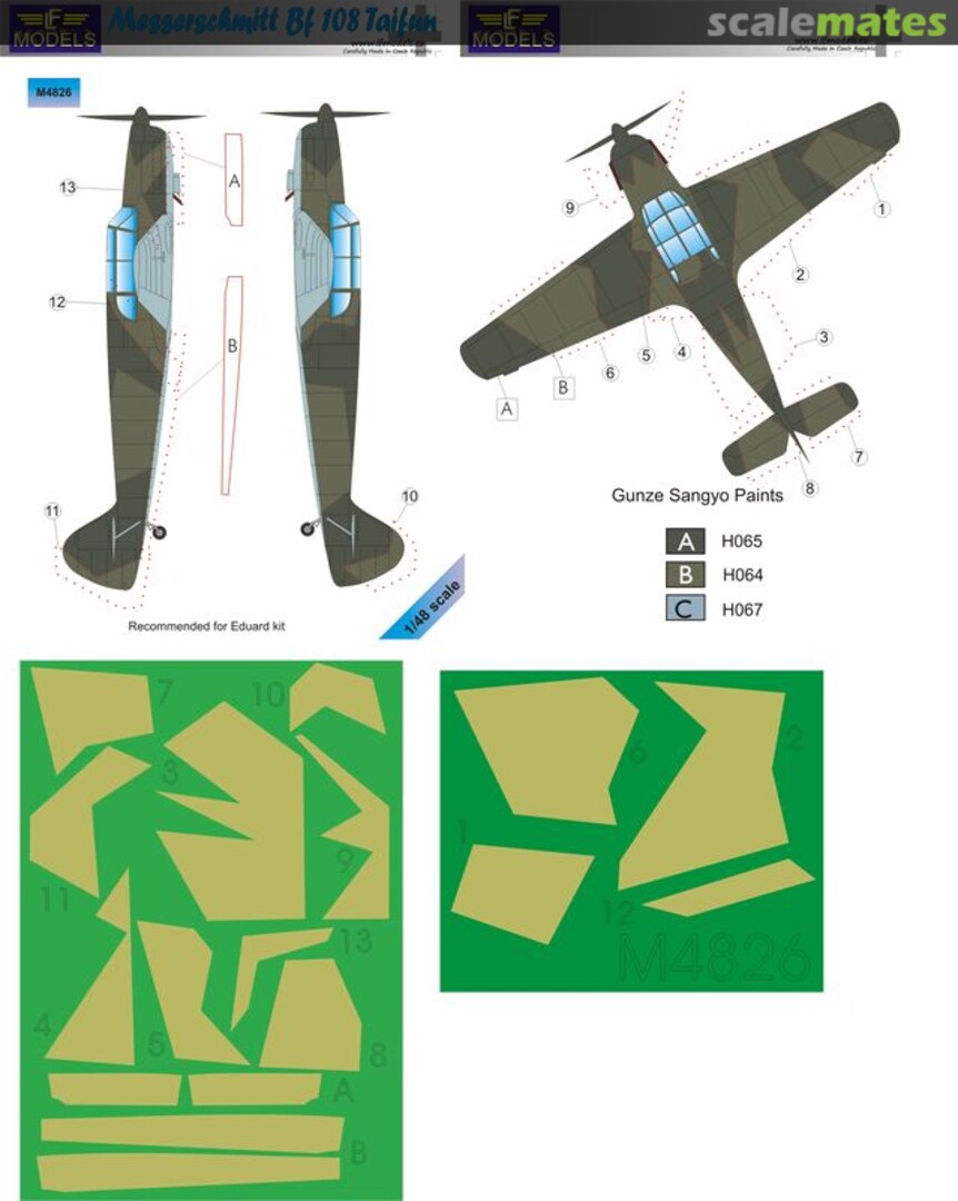 Boxart Messerschmitt Bf 108 Taifun (Camouflage Painting Masks) M4826 LF Models