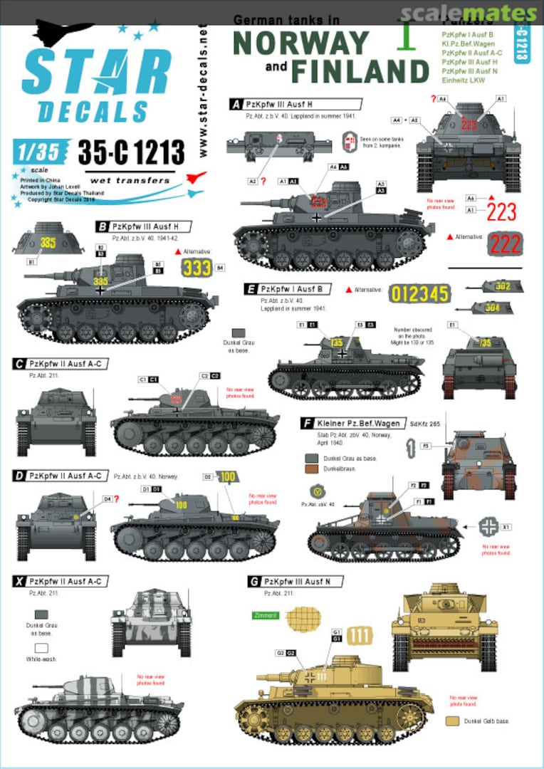 Boxart German tanks in Norway & Finland # I 35-C1213 Star Decals