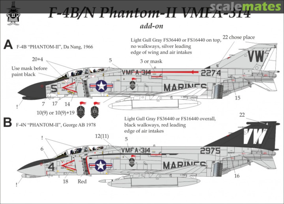 Boxart F-4B/N Phantom-II VMFA-314 UR14440 UpRise