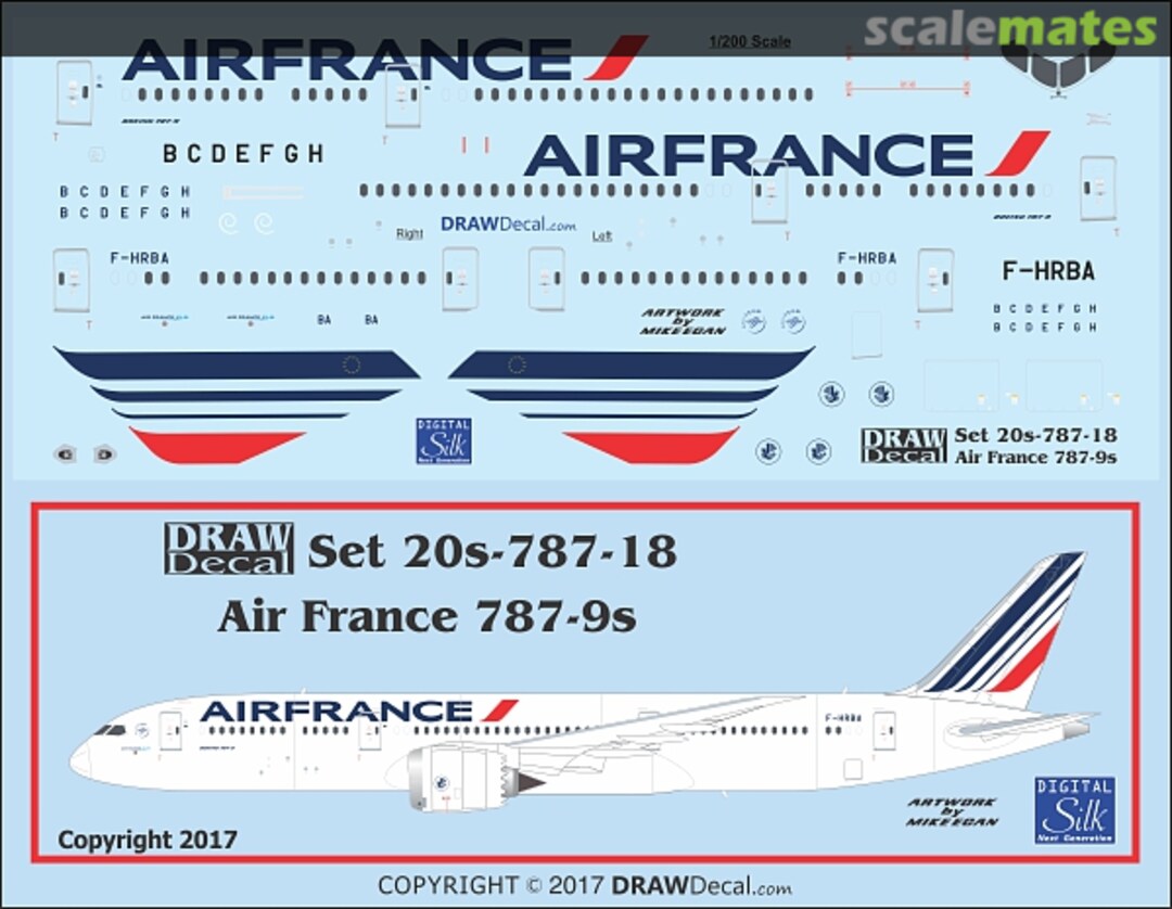 Boxart Air France 787-9 Dreamliners 20-787-18 Draw Decal