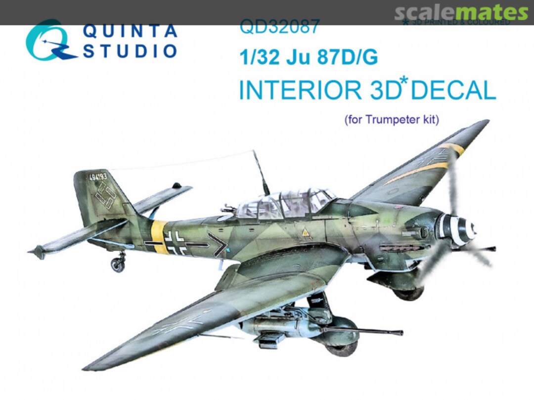 Boxart Ju87 D/G interior 3D decals QD32807 Quinta Studio