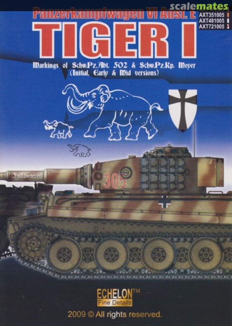 Boxart Panzerkampfwagen VI Ausf. E Tiger I AXT721005 Echelon Fine Details