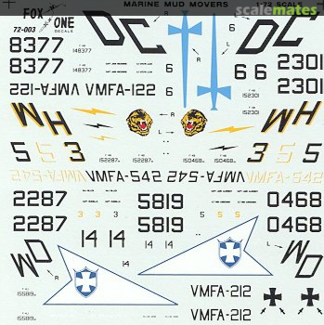 Boxart US Marine Corps Phantoms in SE Asia 72-003 Fox One Decals