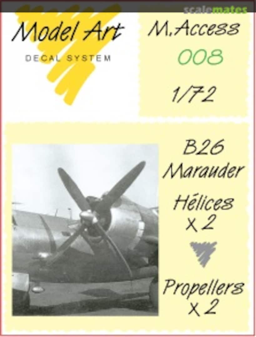 Boxart B26 Marauder Hélices x2 - Propplers x2 M.Access 008 Model Art Decal System