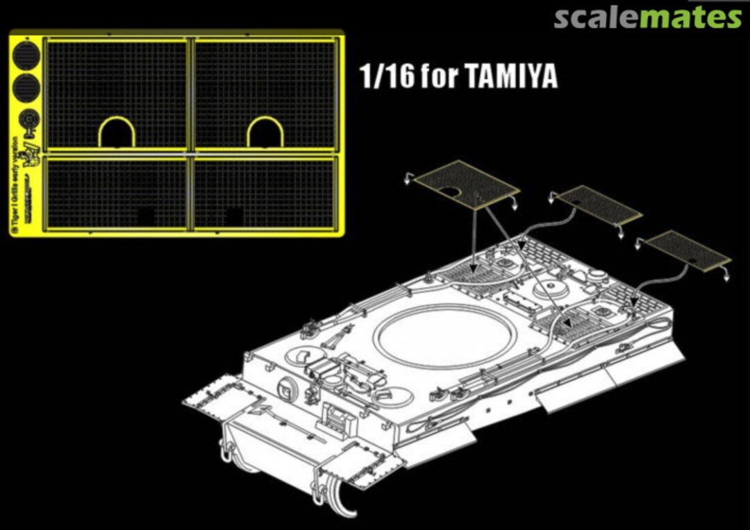 Boxart WWII German Tiger I Grill (for Tamiya) PE16016 Voyager Model