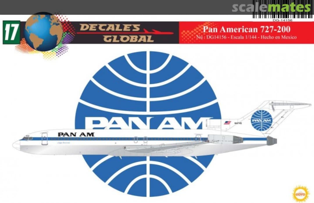 Boxart PAN AMERICAN 727-200 DG14156 Decales Global