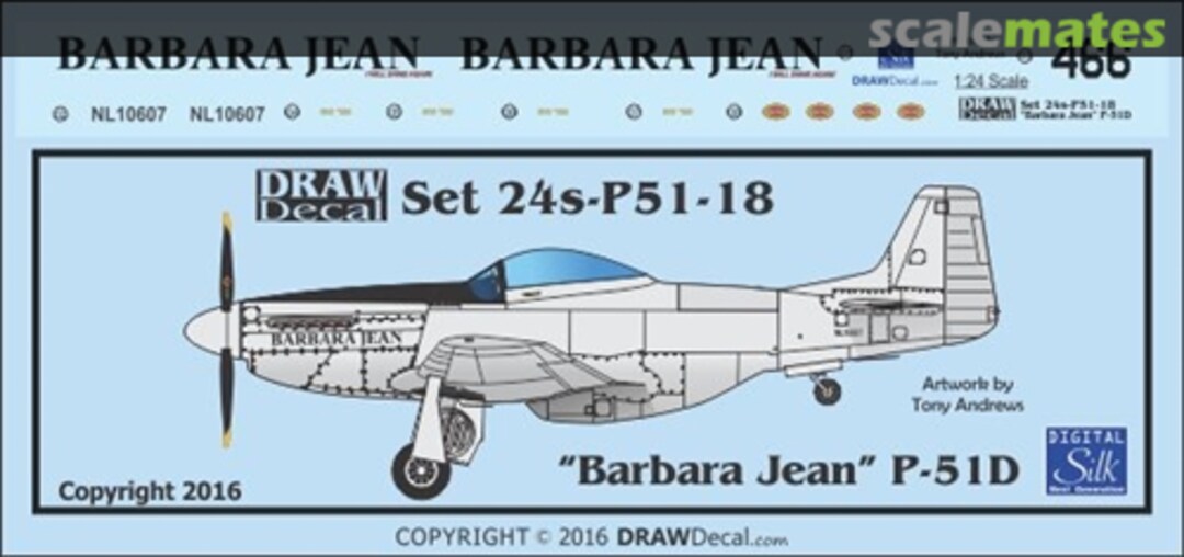 Boxart P-51D "Barbara Jean" 24-P51-18 Draw Decal