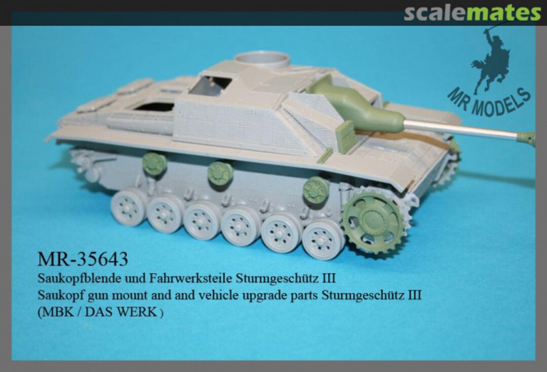 Boxart Saukopf gun mount and and vehicle upgrade parts Sturmgeschütz III MR-35643 MR Modellbau