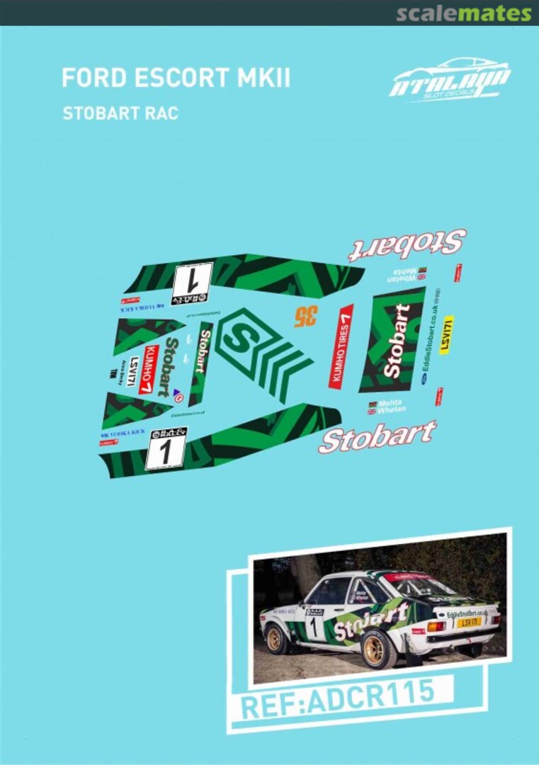 Boxart Ford Escort RS 1800 MKII [LSV 171] "Stobart" ADCR115 Atalaya Slot Decals