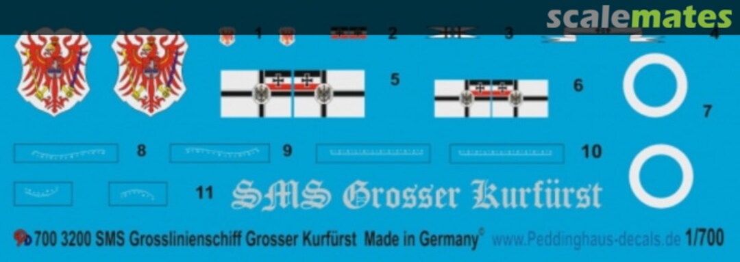 Boxart SMS Grosslinienschiff Grosser Kurfürst 700 3200 Peddinghaus-Decals