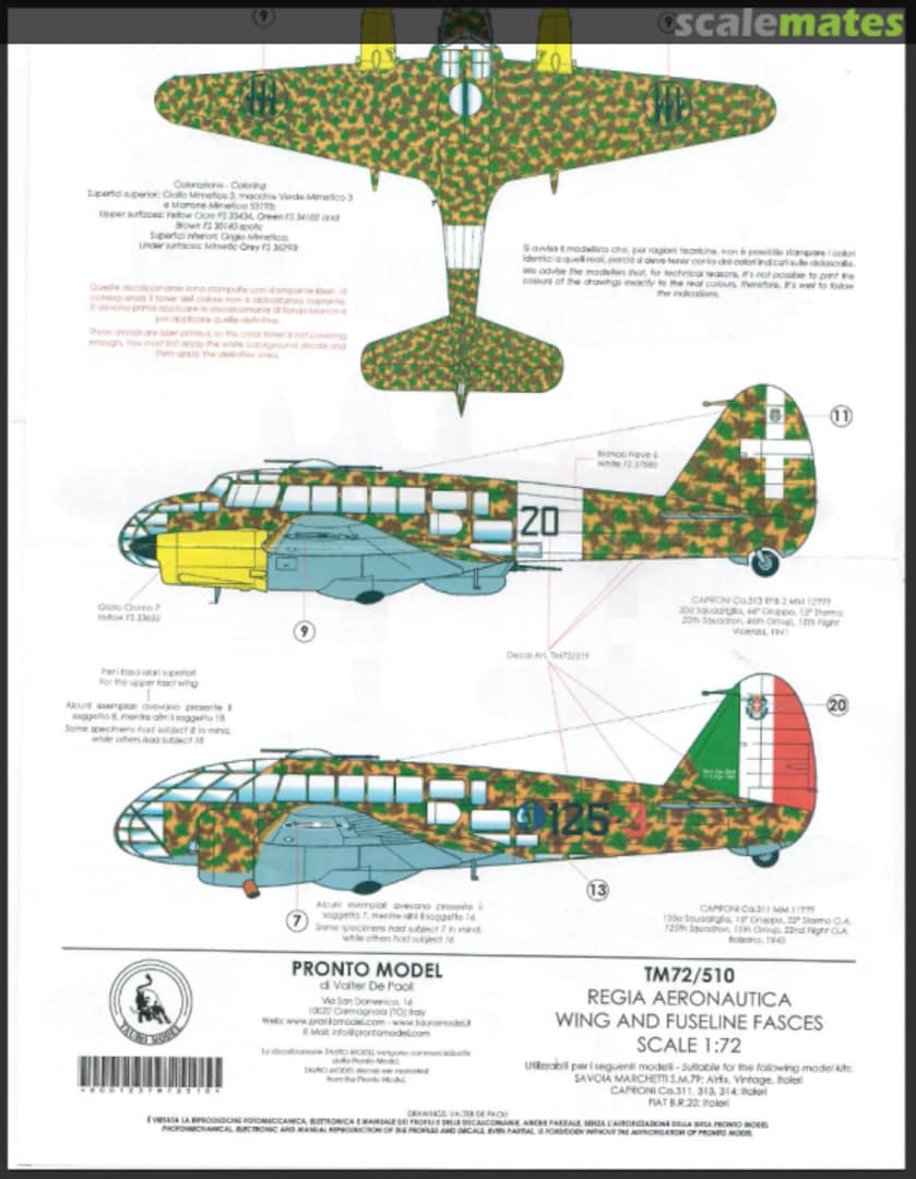 Boxart Regia Aeronautica National Insignia TM72/510 Tauro Model