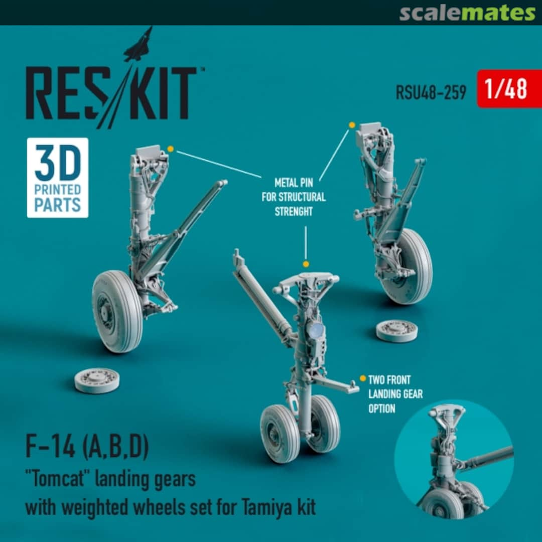 Boxart F-14 (A,B,D) Tomcat - Landing Gears w/ Weighted Wheels RSU48-259 ResKit