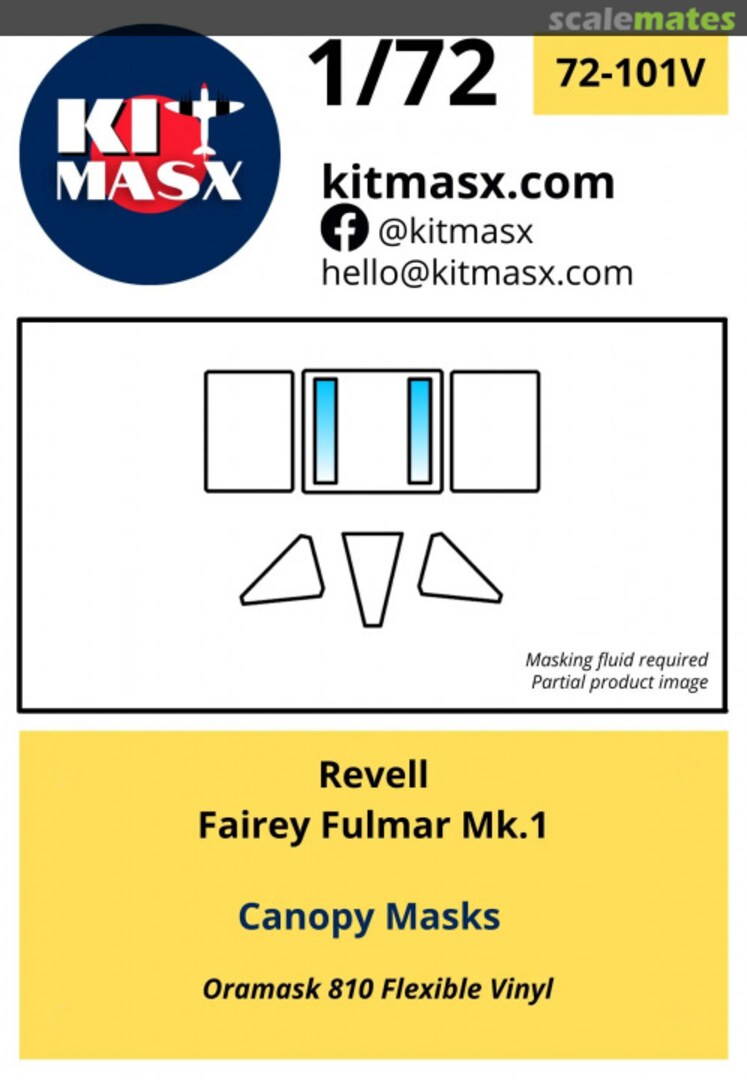 Boxart Fairey Fulmar Mk.1 Canopy Masks 72-101V Kit Masx