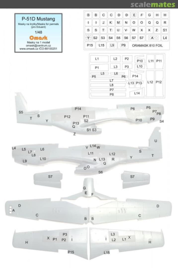 Boxart P-51D masks for panels 14005 Omask