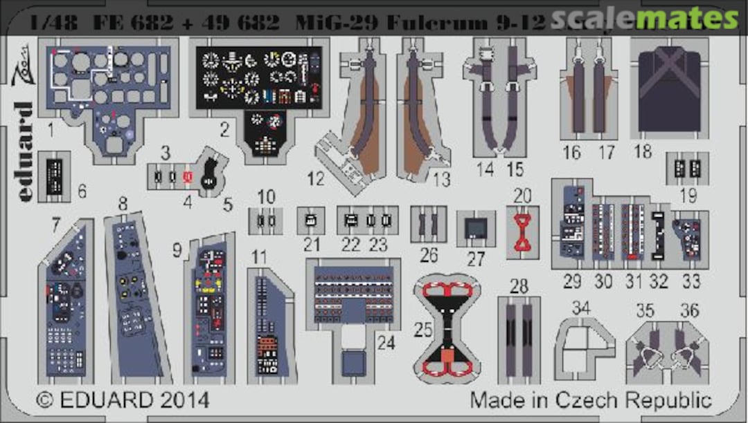 Boxart MiG-29 Fulcrum 9-12 early interior S. A. - GWH - FE682 Eduard