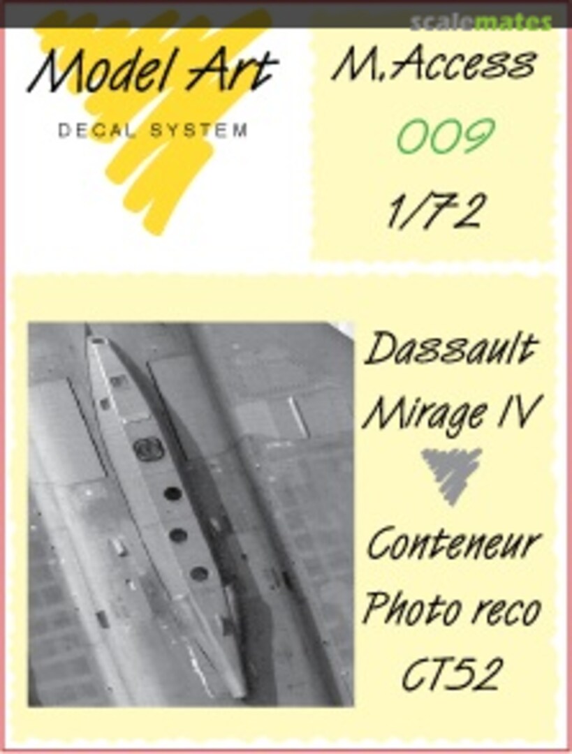 Boxart Dassault Mirage IV Conteneur Photo reco CT52 M.Access 009 Model Art Decal System