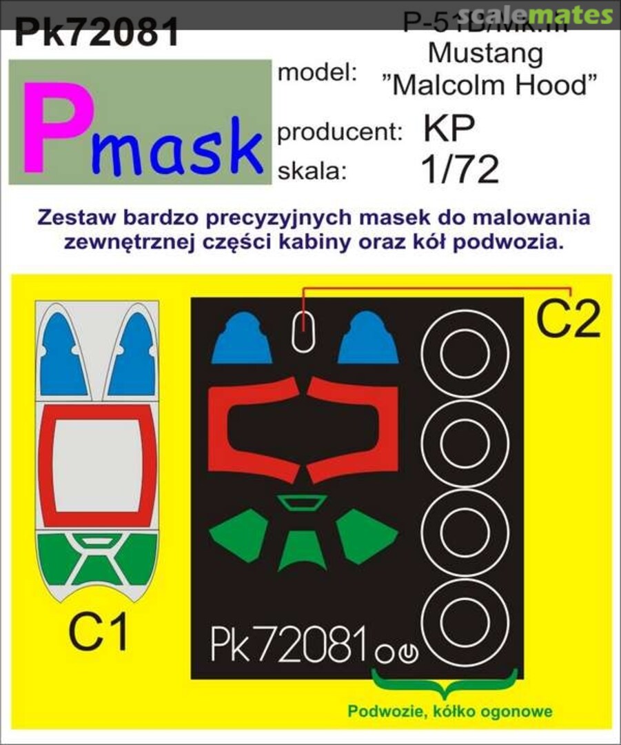 Boxart P-51B/Mk.III Mustang "Malcolm Hood" PK72081 Pmask