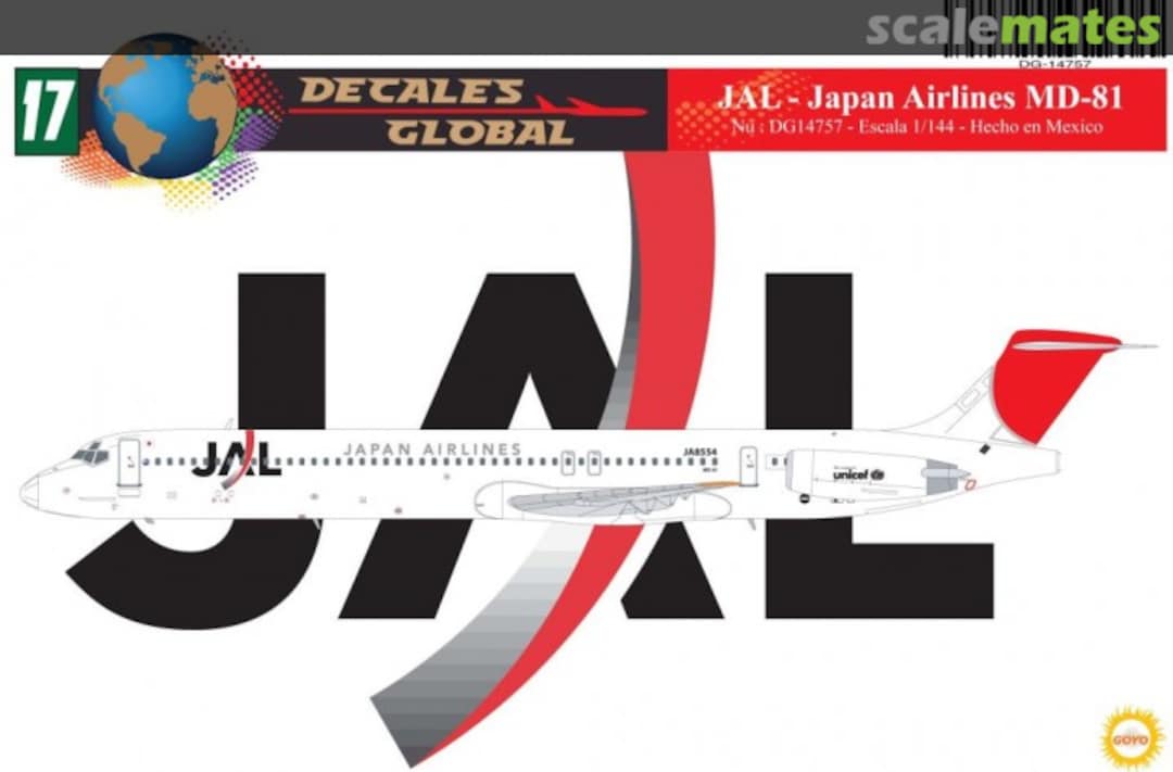 Boxart JAL - JAPAN AIRLINES MD-81 DG14757 Decales Global