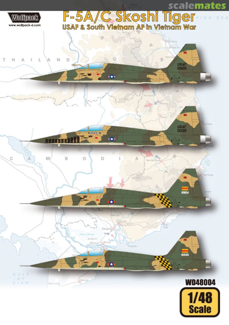 Boxart F-5A/C Skoshi Tiger USAF & South Vietnam AF in the Vietnam War WD48004 Wolfpack