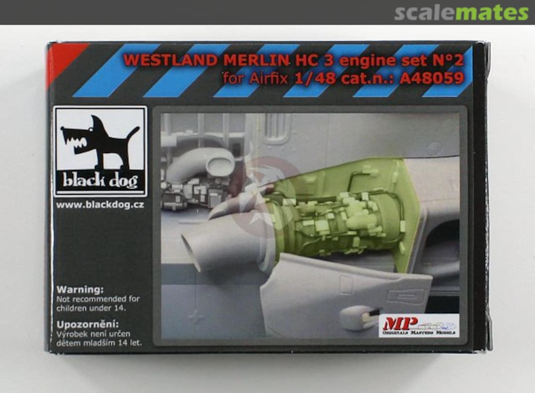 Boxart Westland Merlin HC 3 engine set N°2 A48059 Black Dog