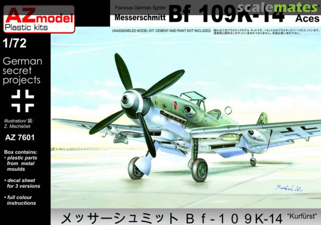 Boxart Messerschmitt Bf 109K-14 "Kurfürst" AZ7601 AZmodel