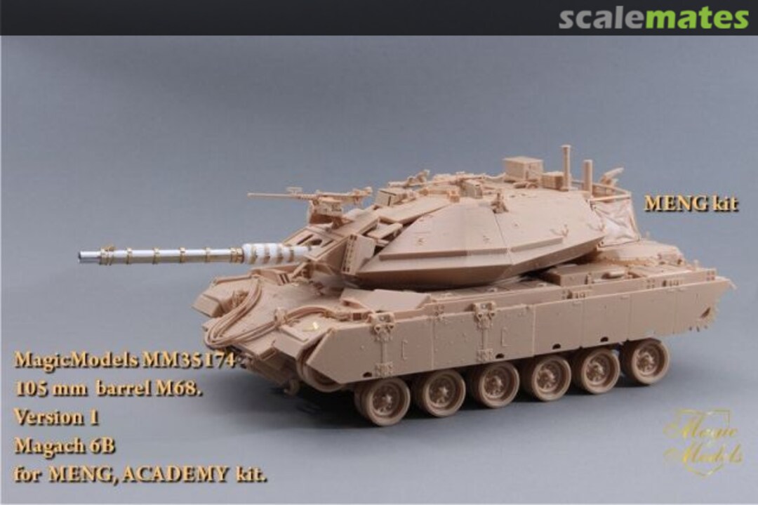 Boxart 105 mm barrel M68. Magach 6B (barrel Version 1) - Meng / Academy - MM35174 Magic Models