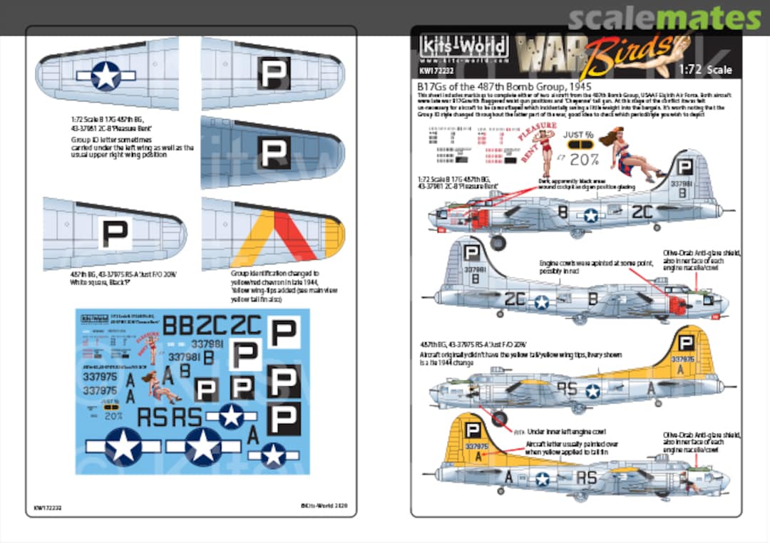 Boxart B-17G of 487th BG, 1945 KW172232 Kits-World