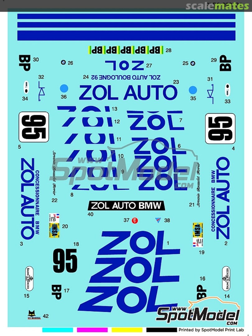 Boxart BMW M1 sponsored by Zol Auto #95 PLB2-893531 Print Lab Decals